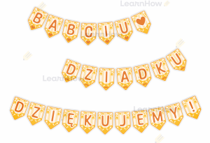 OZDOBY DZIEŃ BABCI I DZIADKA - GIRLANDA  - BABCIU DZIADKU DZIĘKUJEMY!