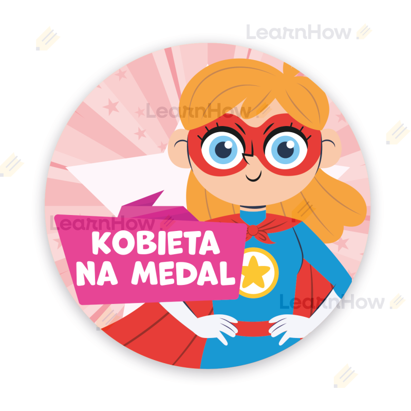 Naklejka dzień kobiet, kobieta na medal.png