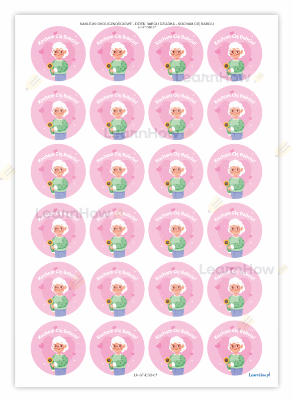 Naklejki 40 mm kocham cię babciu - naklejki kocham babcię na dzień babci.png