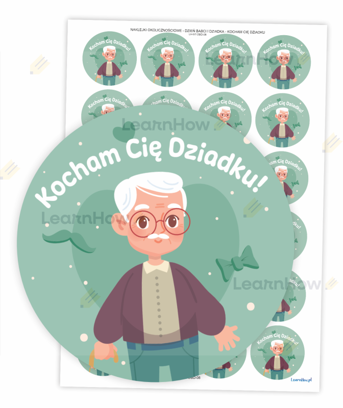 Dzień babci i dziadka - Naklejki 40 mm kocham cię dziadku - naklejki kocham dziadka na dzień dziadka.png