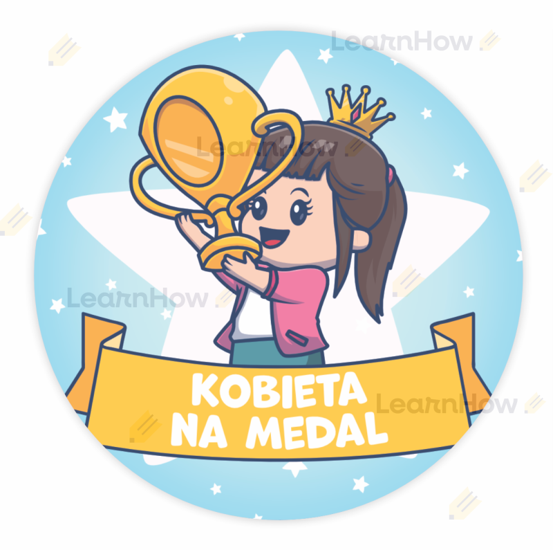 Dzień kobiet - Naklejki kobieta na medal - 40 mm naklejki do szkoły i przedszkola upominek dla dziewczynek.png