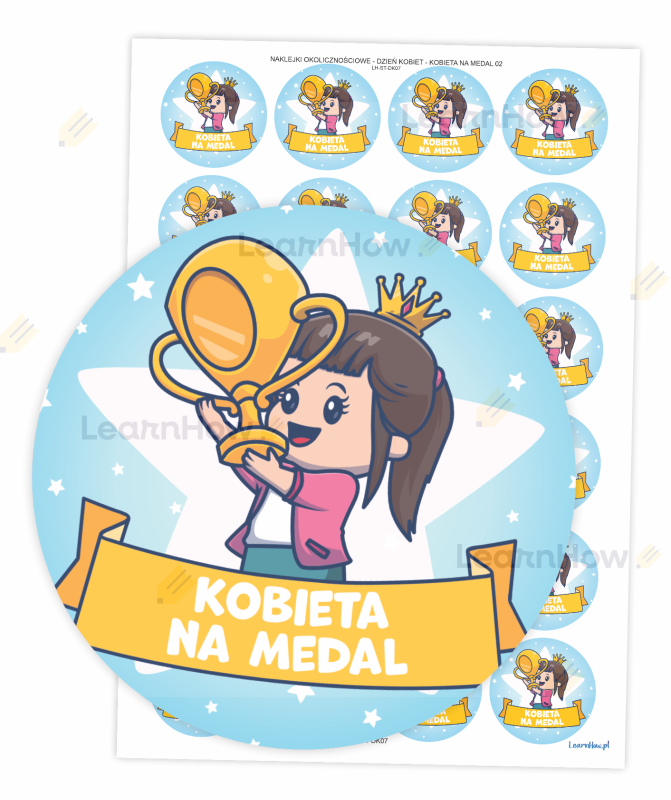 Naklejki kobieta na medal - naklejki dzień kobiet - 40 mm naklejki dla dziewczynek.png