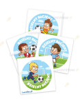 NAKLEJKI DZIELNY PACJENT - PIŁKARZE (60 sztuk, 40mm) 