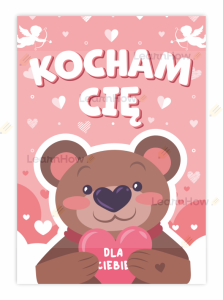 KARTKA WALENTYNKOWA  - MIŚ - KOCHAM CIĘ! (A6)