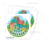 NAKLEJKI CIĘTE - DZIEŃ DINOZAURA (5 sztuk, 60mm)  