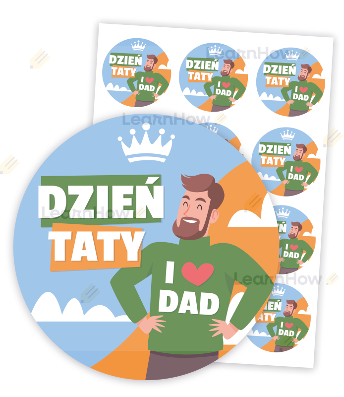 Naklejki z okazji dnia taty, naklejka dla taty dzień taty w szkole przedszkolu.png