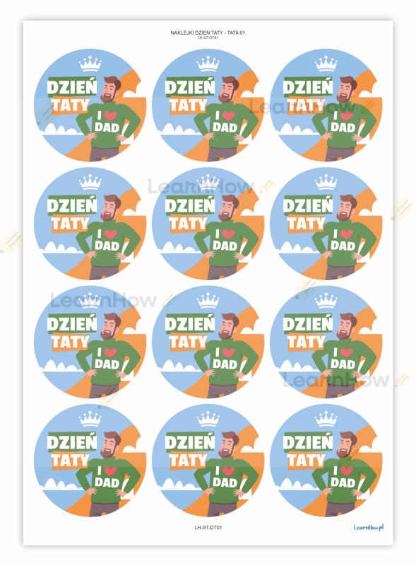 Naklejki na dzień taty, tata, naklejki dla dzieci z okazji dnia taty szkolne przedszkolne.png