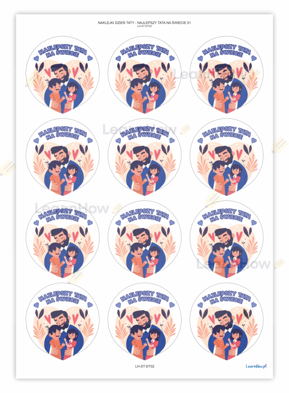 Dzień taty - Najlepszy tata naklejki na szkolne i przedszkolne uroczystości.png