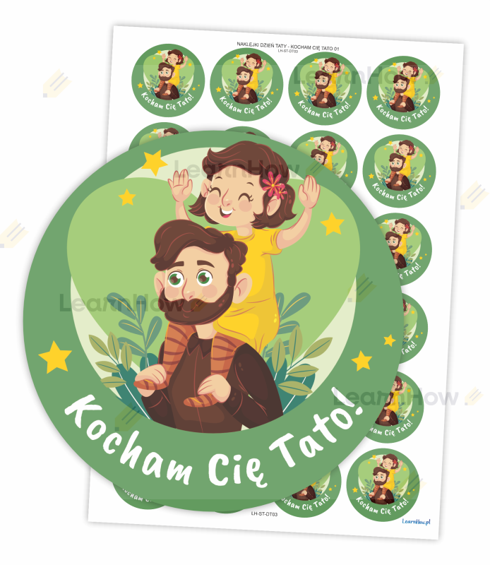 Kocham cię tato, naklejki na dzień taty, naklejki dla taty, kocham tatę.png