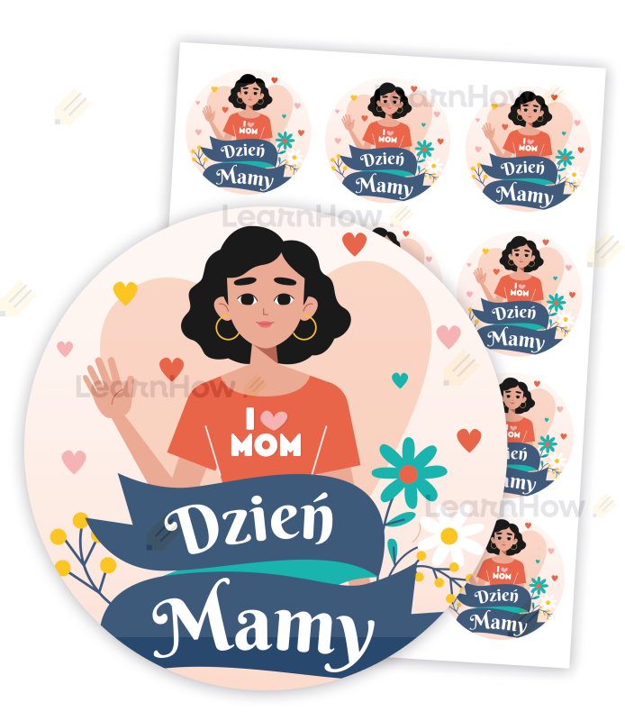 Przedszkolne naklejki na dzień mamy, szkolne naklejki na dzień mamy, żłobek, świętowanie dnia mamy.png