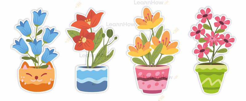 Duże dekoracja na wiosnę - kwiatki w doniczkach - kolorowe kwiatki.png