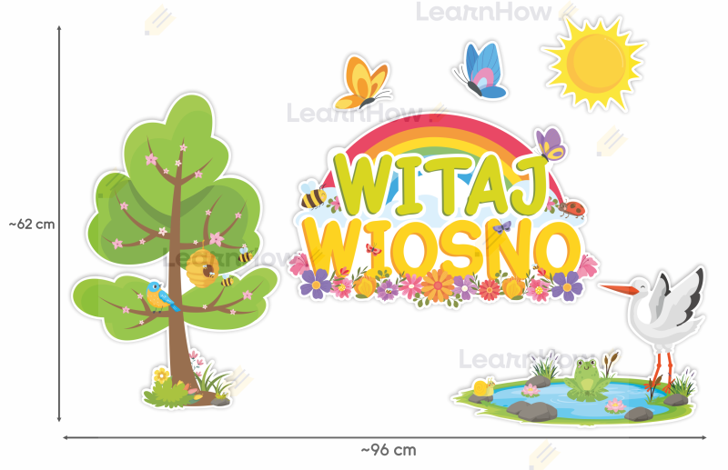 Witaj wiosno ozdoba dekoracja szkolna przedszkolna do żłobka na przywitanie wiosny, duży krajobraz kompozycja.png