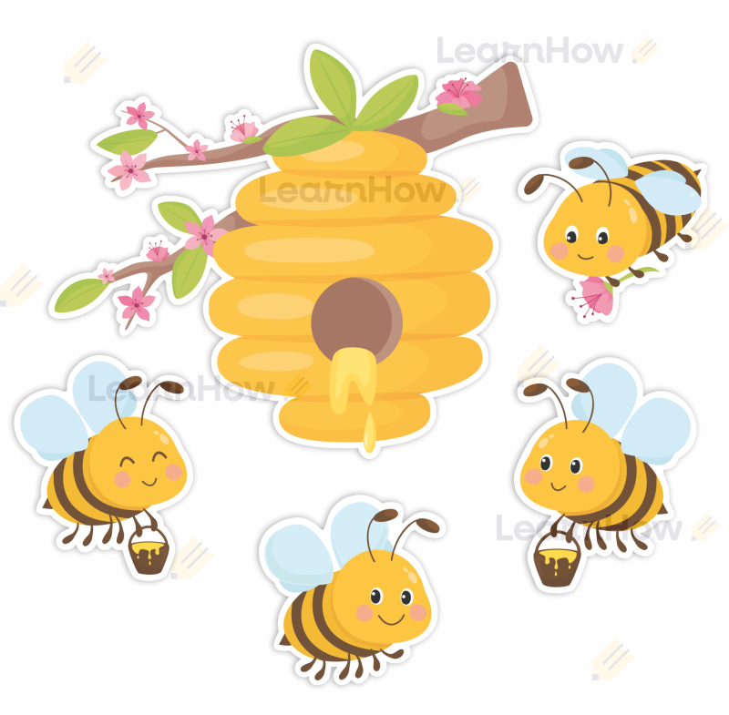 Ul i pszczółki - dekoracja wiosenna pszczoły - dekoracje na wiosnę do przedszkola szkoły żłobka.png