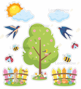 DEKORACJA WIOSNA -  DUŻA - KRAJOBRAZ 03 (DWUSTRONNA)