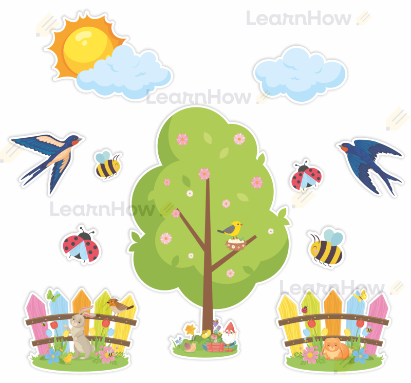 Dekoracja wiosenna na okno - dekoracja do szkoły i przedszkola żłobek kolorowy krajobraz.png