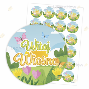 NAKLEJKI WIOSNA - WITAJ WIOSNO 01 (24 sztuki, 40mm) 