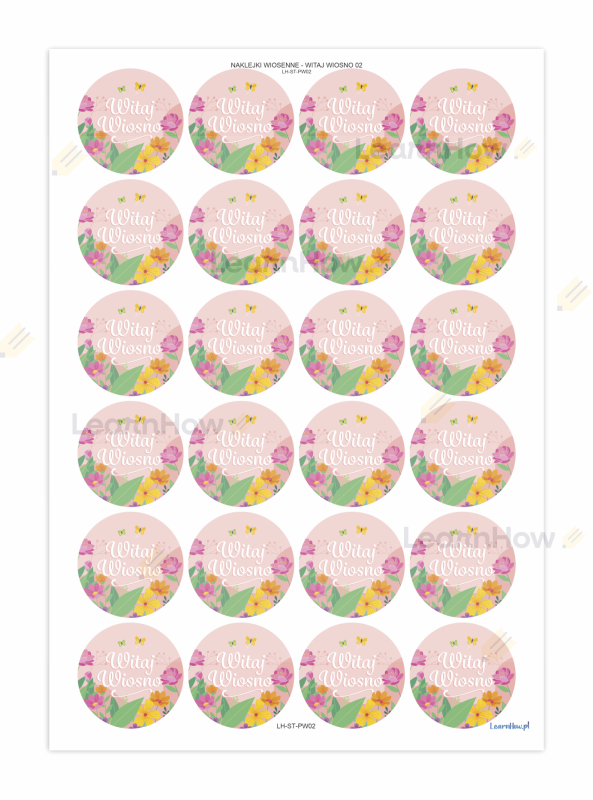 Naklejki na przywitanie wiosny - kwiatki różowe - witaj wiosno - naklejki dekoracyjne wiosna.png