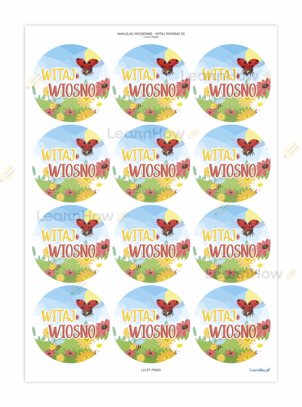 Witaj wiosno - naklejki na wiosnę, przywitanie wiosny w przedszkolu, szkole, żłobku.png