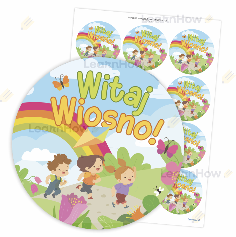 Przywitanie wiosny - duże naklejki - witaj wiosno - dzieci - dekoracyjne naklejki wiosna.png