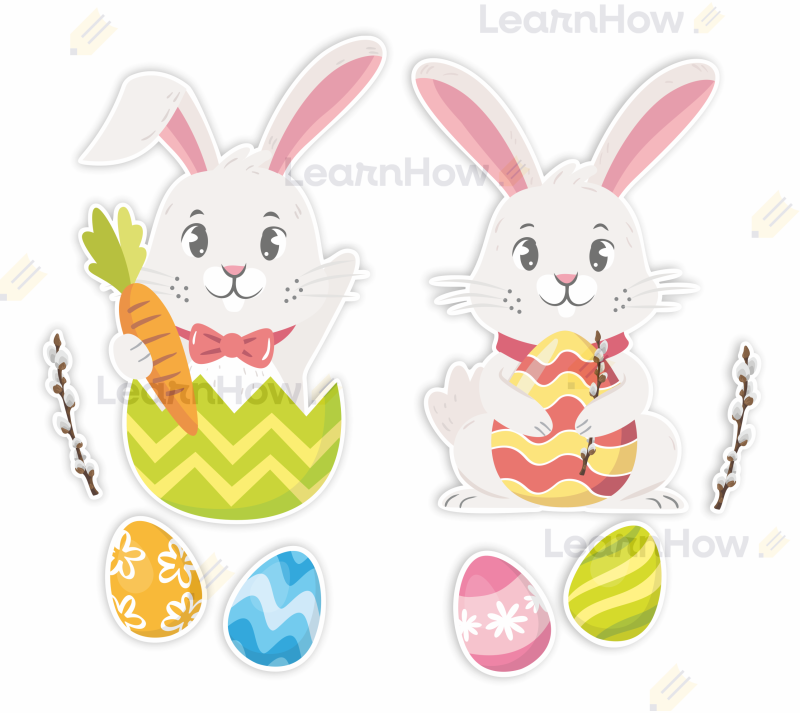 Bardzo duża dekoracja - duże zajączki na okno wielkanoc.png