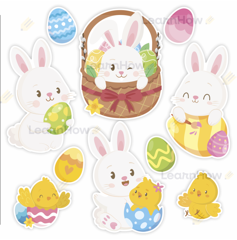 Wielkanoc - dekoracja - dekoracyjne zajączki wielkanocne.png