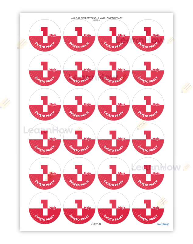 Naklejki patriotyczne święta majowe - święto pracy - 1 maja.png