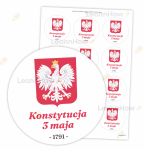 NAKLEJKI PATRIOTYCZNE -  ŚWIĘTO KONSTYTUCJI 3 MAJA (24 sztuki, 60 mm)