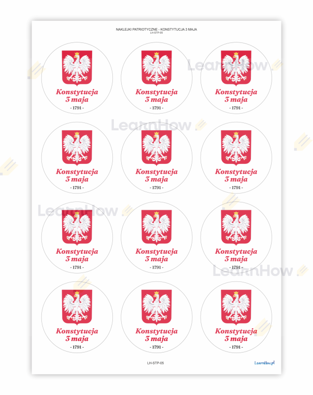 Konstytucja 3 maja - naklejki patriotyczne - naklejki z orłem - naklejki flaga polski.png