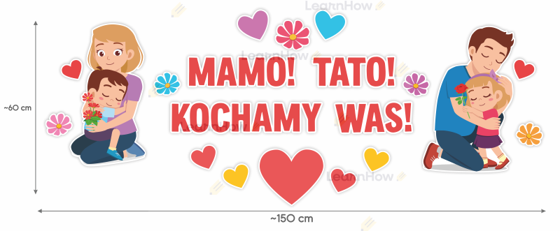 dzień mamy dzień taty, mamo tato kochamy was, dzień rodziców dekoracja duża.png