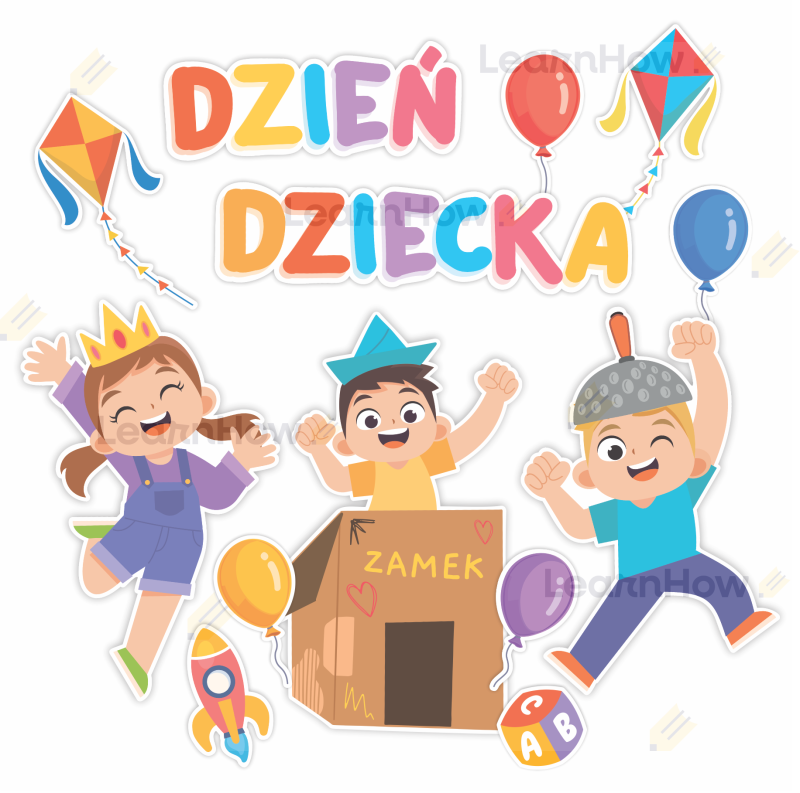 Dzień dziecka - duża dekoracja na dzień dziecka - napis dzień dziecka dzieci.png