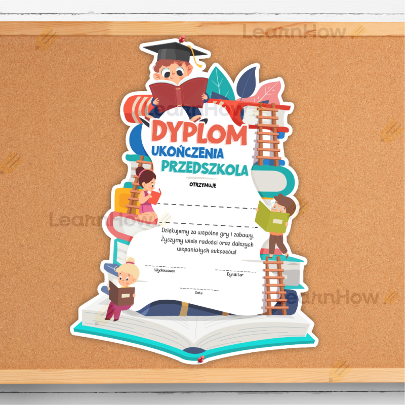 Dyplom wycięty do kształtu - Dyplom w kształcie książki dla przedszkolaków - ukończenia przedszkola.png