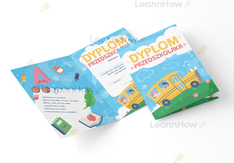 Składany dyplom dla przedszkolaka, dyplomy przedszkolne dyplom przedszkolaka a4.png