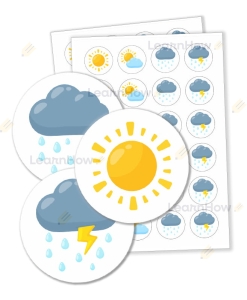 NAKLEJKI MOTYWACYJNE - POGODA (48 sztuk, 40mm)