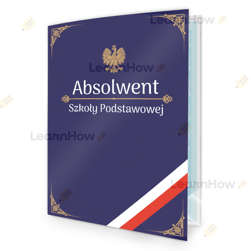 Teczka składana A4 - absolwenta szkoły podstawowej na dyplom i świadectwo - orzeł.png