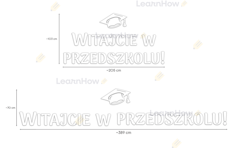 Dekoracja witajcie w przedszkolu - duża biała ozdoba - dekoracja napis XL witaj przedszkole.png