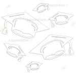 DEKORACJA SZKOLNA  - BIRETY WITRAŻE  - DUŻA XXL 