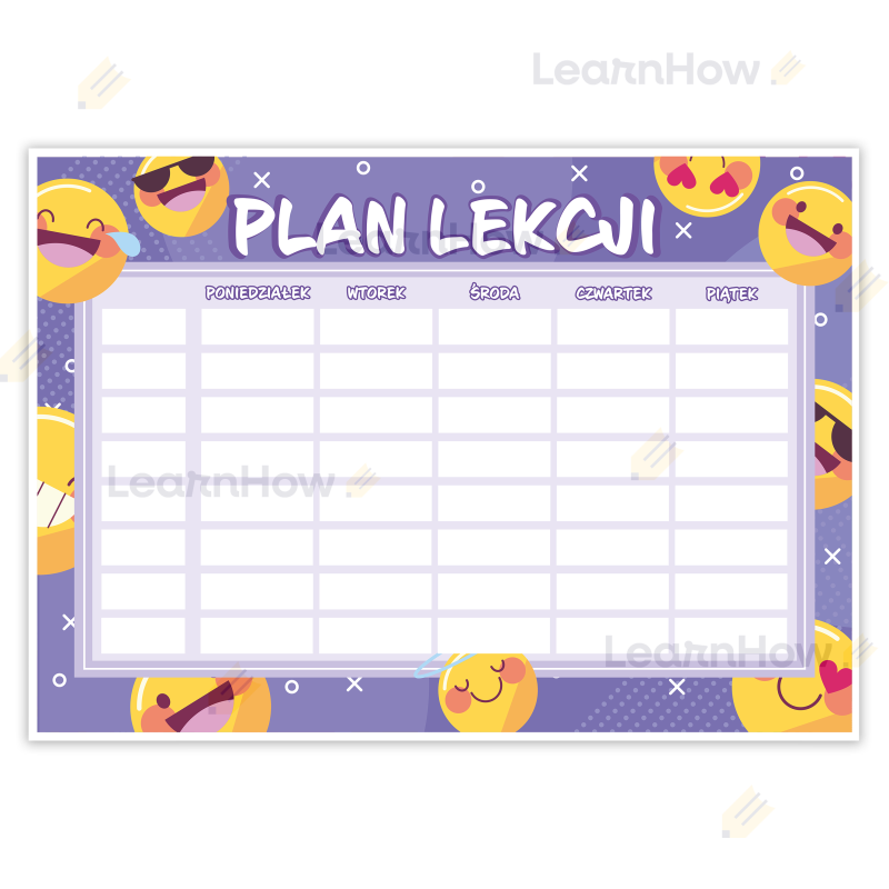 plan lekcji emoji - plan lekcji z emotkami dla dzieci, duży plan lekcji na lodówkę, ścianę.png