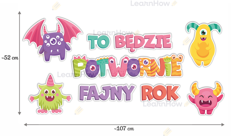 Potworki dekoracja - to będzie potwornie fajny rok - dekoracja xl na początek roku w szkole przedszkolu żłobku.png