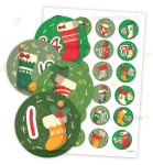 NAKLEJKI ADWENTOWE - ADWENT 01 (24 sztuk, 40mm) 