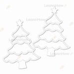 DEKORACJA ZIMOWA AŻUROWA - CHOINKI x2 (DUŻE 44 x 33 cm)