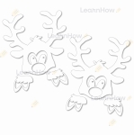 DEKORACJA ZIMOWA AŻUROWA - RENIFERY x2 (DUŻE 30 x 30 cm)