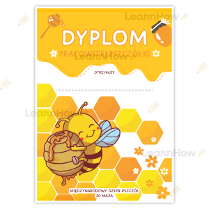 DYPLOM OKOLICZNOŚCIOWY - DZIEŃ PSZCZOŁY (DUŻY A4)