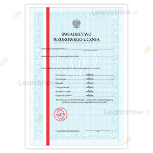 ŚWIADECTWO WZOROWEGO UCZNIA - PASEK