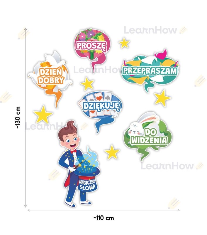 DEKORACJE KLASOWE - MAGICZNE SŁOWA 01 (11 szt., jednostronne) - LH-DK06_min_02.jpg
