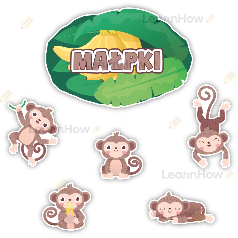 DEKORACJE KLASOWE - GRUPA MAŁPKI (6 szt., jednostronne) - LH-DK11_min_00.png