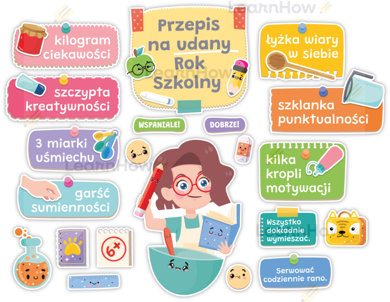 DEKORACJA KLASOWA - PRZEPIS NA UDANY ROK SZKOLNY (21 szt., jednostronne) - LH-DK21_min_00.png
