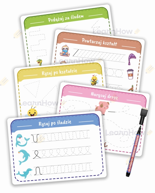 Szlaczki podążanie za śladem rozwijanie umiejętności pisania oraz rysowania idealne dla dzieci