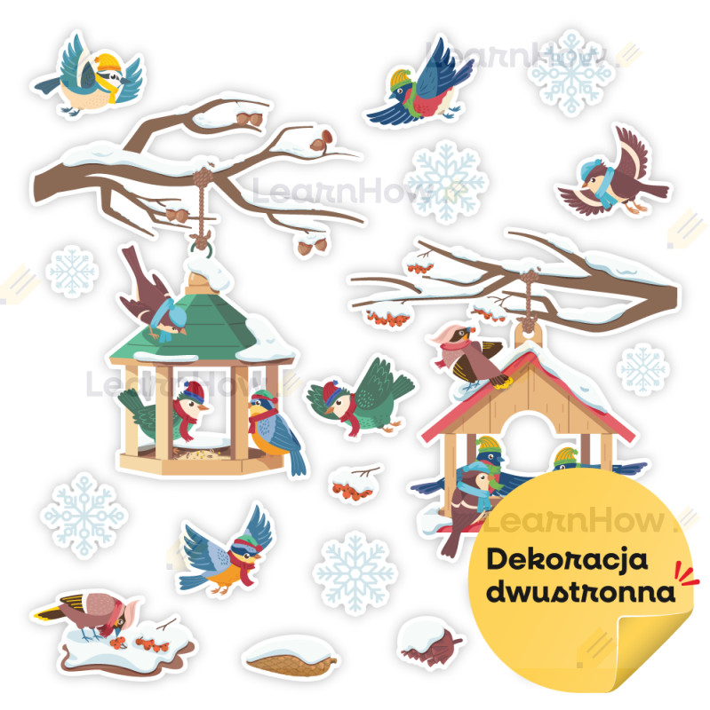 DEKORACJE ZIMOWE - KARMNIKI NA GAŁĘZI (19 szt., dwustronne) - LH-DZ21_min_00A.png