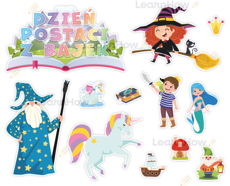 DEKORACJE OKOLICZNOSCIOWE - DZIEN POSTACI Z BAJEK 02 (12 szt., jednostronne) - LH-DO-PB02_min_00.png