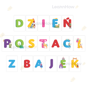 LITERY DEKORACYJNE - DZIEŃ POSTACI Z BAJEK (A4)